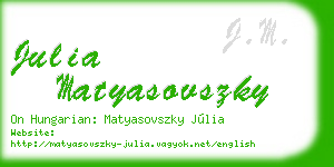 julia matyasovszky business card